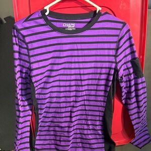 Chaps Kids Long Sleeve Purple and Black Striped Tee